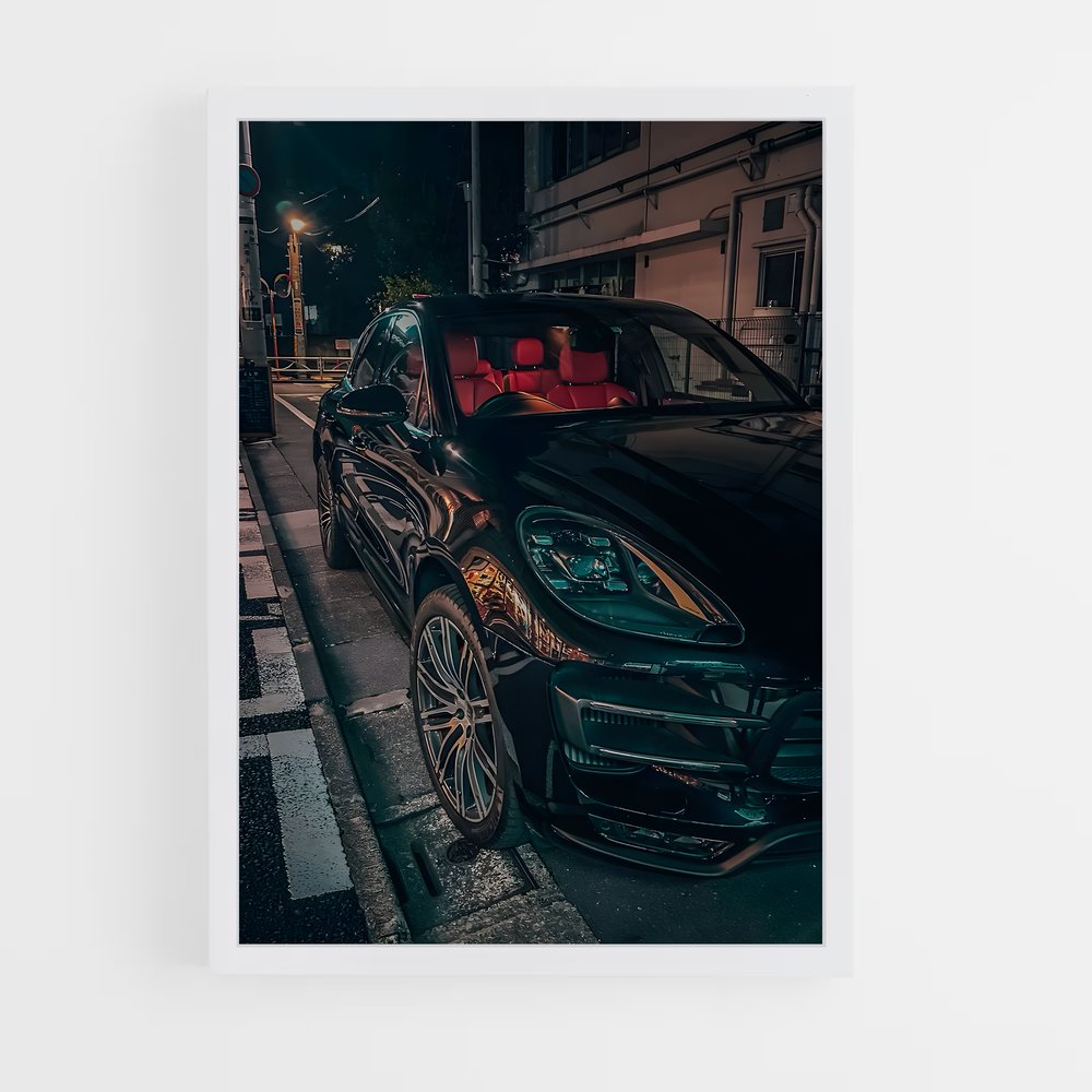 Poster Macan Noir – affiche Porsche (vue 3)